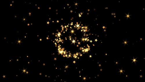 Golden Sparkling Stars - Hot Fireworks Circle