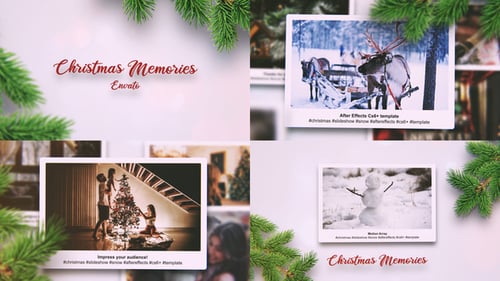 Christmas Memories Photo Slideshow with Festive Pine Overlays