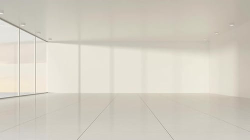 Time goes by in the white empty room