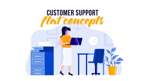 Customer support - Flat Concept, Elements ft. analytics & application ...