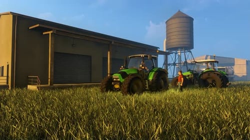 Moderne Traktoren in der Landwirtschaft
