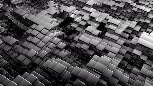 Abstract Metallic Cubes Shifting Loop Background