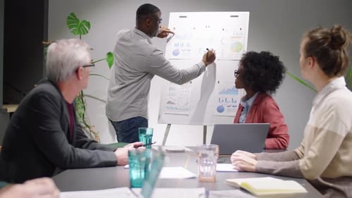 Business Team Presentation in a Modern Office