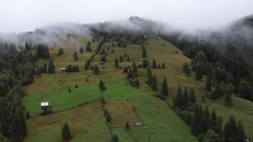 Fog In Mountains , Aerial View