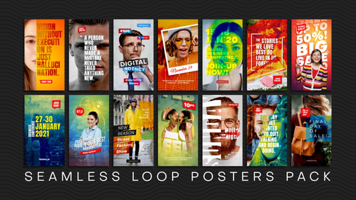 Seamless Loop Posters, Video Displays ft. posters & poster - Envato