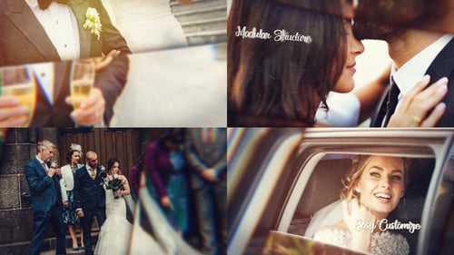 Romantic Wedding Slideshow with Cinematic Light Leaks and Cursive Titles