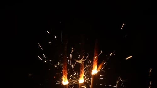 Sparkling Light Trails Erupting