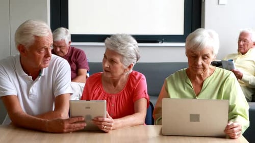 Senior Adults Using Technology in an Office Setting