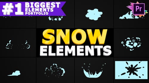 Animated Snow Blasts and Winter Motion Graphics Elements