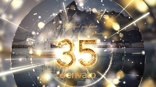 Elegant Gold New Year Countdown with Fireworks