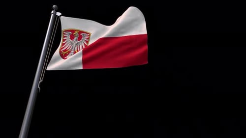 Bandera de la ciudad de Frankfurt (Alemania) con canal Alpha 4K