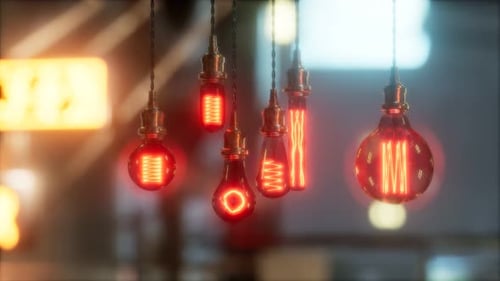 Old Retro Vintage Incandescent Light Bulb