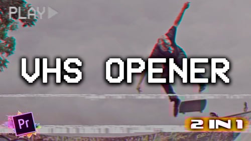 Retro Glitch VHS Opener with Dynamic Transitions