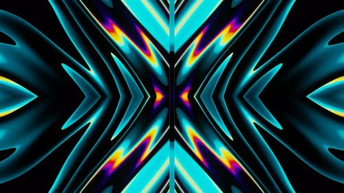 Abstract Neon Kaleidoscope Fluid Motion Background Loop