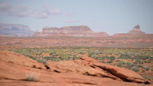 Panoramic view of red cliffs