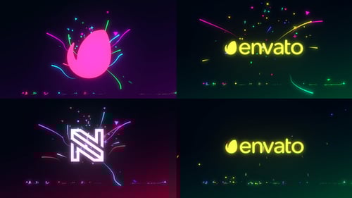 Energetic Particle Trail Neon Logo Reveal Opener