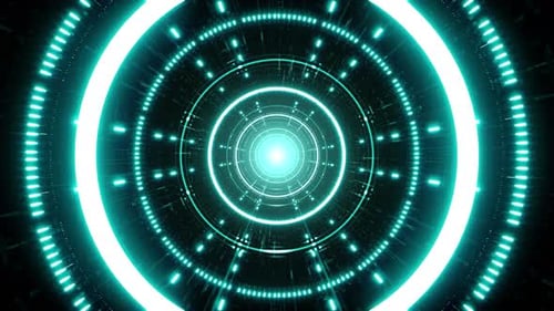 Flickering Circle Light Cyber Passage