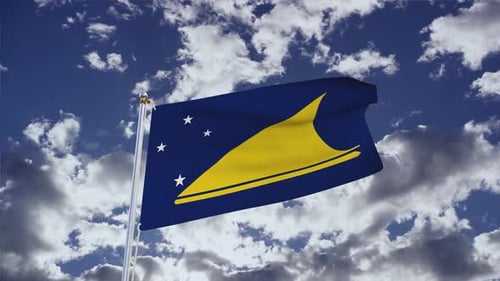 Tokelau Flag Waving in Realistic 3D Animation