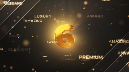 Elegant Golden Countdown with 3D Text and Particles