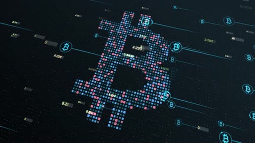Visualização de blockchain de Bitcoin 4K