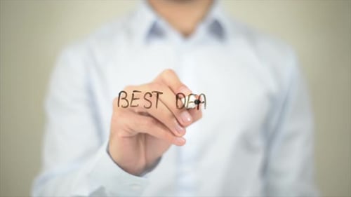 Writing Best Deal on Transparent Surface