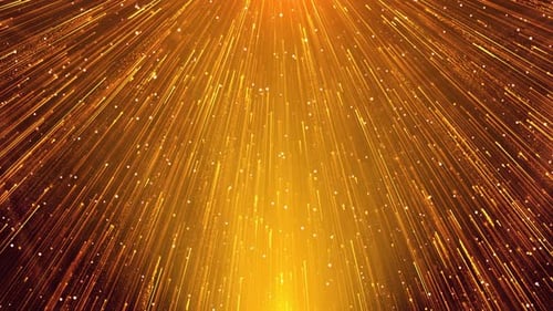 Golden Glittering Particles and Light Rays Animated Background