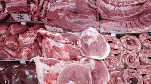 Meat on the Supermarket Counter
