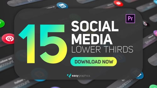 Glossy Social Media Lower Thirds for Channel Promotion