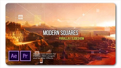 Dynamic Parallax Slideshow with Futuristic Geometric Overlays