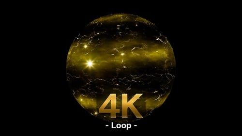 Boule à brume dorée scintillante 4K