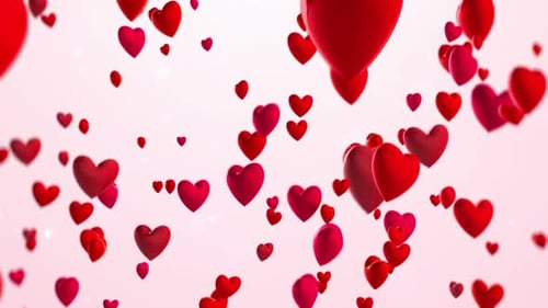 Animated Falling Red Hearts for Romantic Backgrounds
