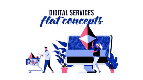 Flat Design Explainer for Digital Services and Education