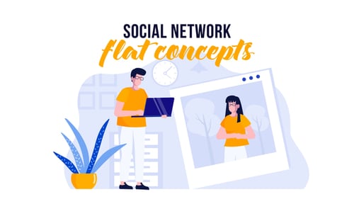 Réseaux sociaux - Flat Concept