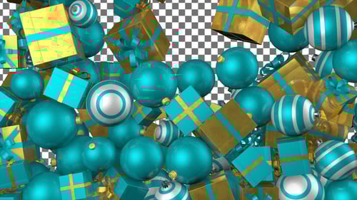 Falling Christmas Gifts and Ornaments Festive Background