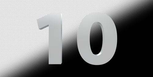 Clean Animated 3D White Rotating Numbers Pack