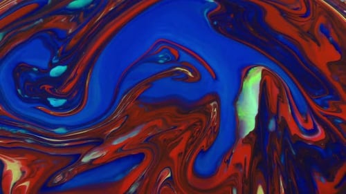 Abstract Fluid Art with Red, Blue, and Green Paints
