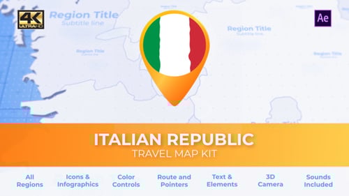 Mapa da Itália - Mapa de viagem da República Italiana
