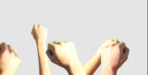 Arms with Fists Raised Pumping in the Air