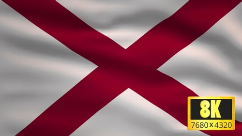 Realistic Waving Flag of Alabama for State Representation