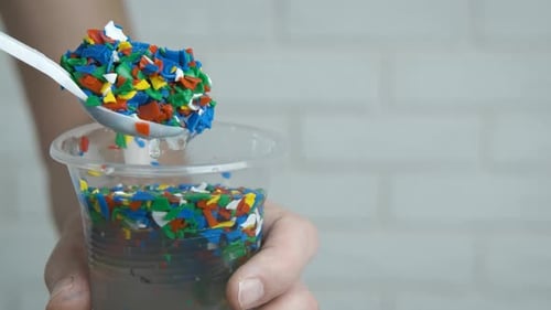 Microplastic in the water.