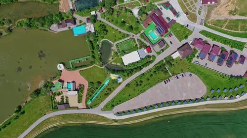 Resort complex for leisure activity. Modern recreation center with health attractions