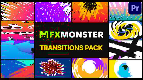 Colorful Dynamic Fluid Motion Graphic Transitions