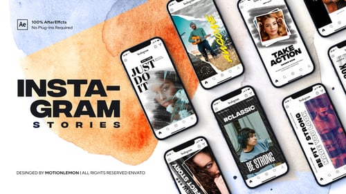 Modern Instagram Stories with Dynamic Grunge Text Animations