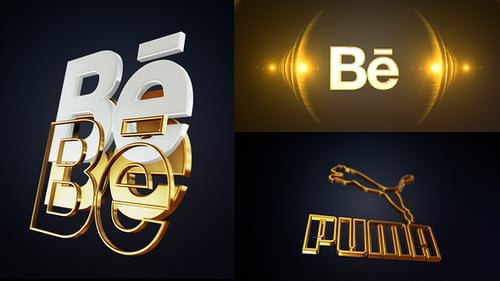 Luxury 3D Gold Metallic Logo Reveal Intro
