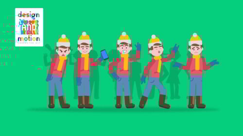 Christmas Winter Man Character Animation Set with Diverse Actions