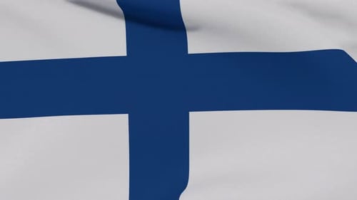 Realistic Waving Flag of Finland Seamless Loop