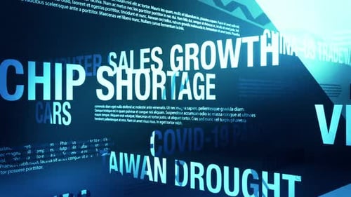 2020-2021 Global Semiconductor Chip Shortage Related Terms Looping Animation