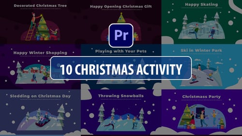 Animated Christmas Winter Activities Scenes