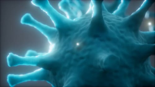 Detailed 3D Virus Particle Rotating in Microscopic Space