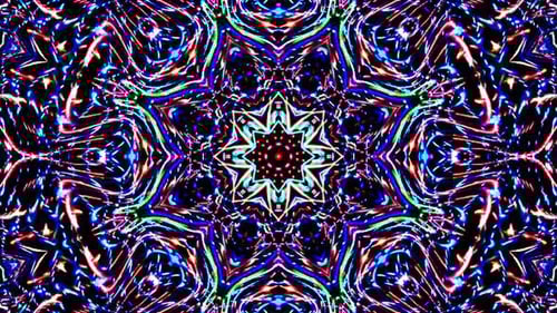 Abstract Glowing Neon Kaleidoscope Pattern Background